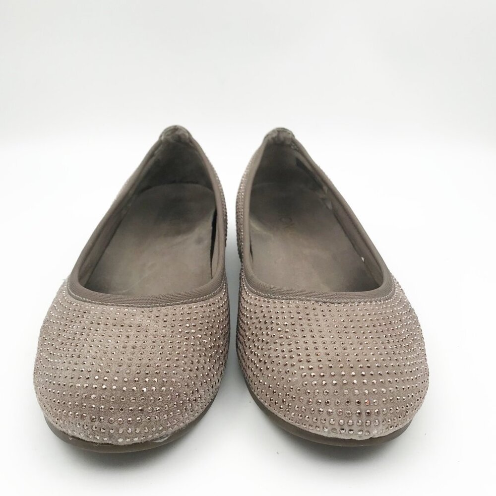 VIONIC Spark Willow Tan Rhinestone Rounded Toe Orthotic Ballet Flats Womens 6 - Picture 2 of 9